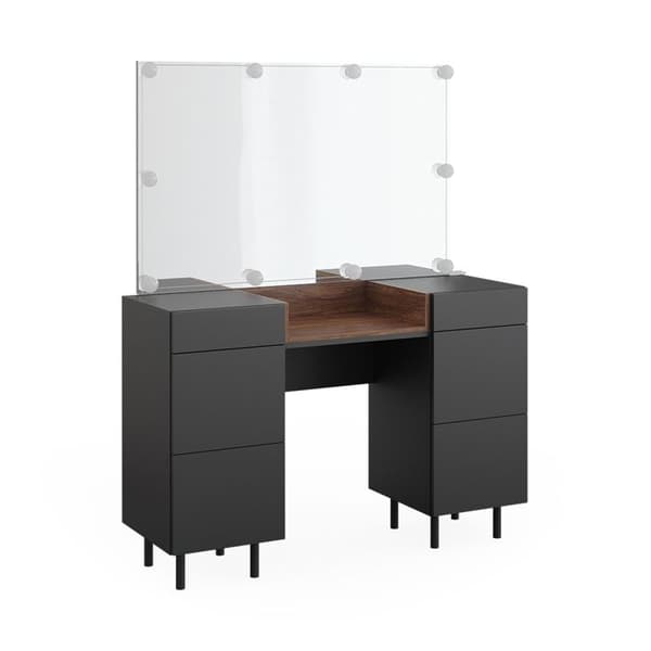 Vicco Anika sminkbord, antracit, 120 cm med LED-belysning