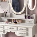 Miniatyrbild 5 av 6: Vicco Diana sminkbord, Vit, 85 cm med belysning och pall