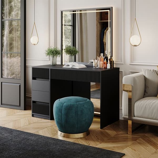 Omira sminkbord, 120 cm utan spegel, Svart, Vicco