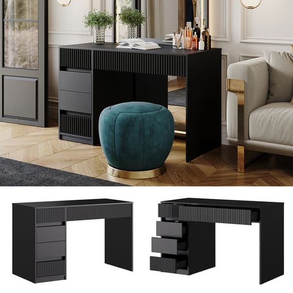 Omira sminkbord, 120 cm utan spegel, Svart, Vicco