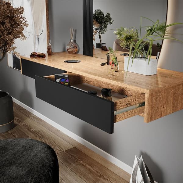 Melisa sminkbord, 120 cm med 2 lådor, Grå, Vicco
