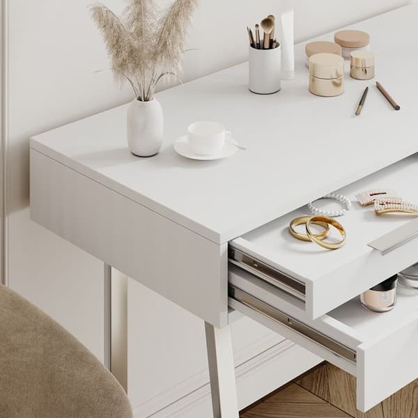 Alexia sminkbord, 120 cm med 4 lådor, Vit, Oskar Store