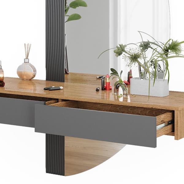Melisa sminkbord, 120 cm med 2 lådor, Grå, Vicco