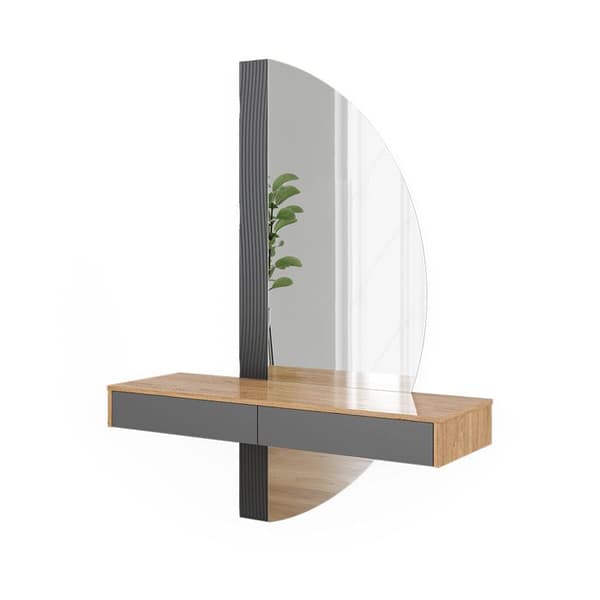 Melisa sminkbord, 120 cm med 2 lådor, Grå, Vicco