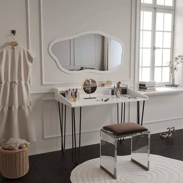 Sannar sminkbord, 110 cm med lådor, Vit, Vicco
