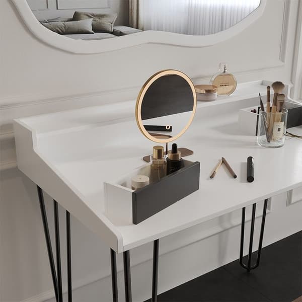 Sannar sminkbord, 110 cm med lådor, Vit, Vicco