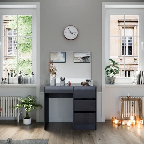 Sherry sminkbord, 90 cm med spegel, antracit, Vicco