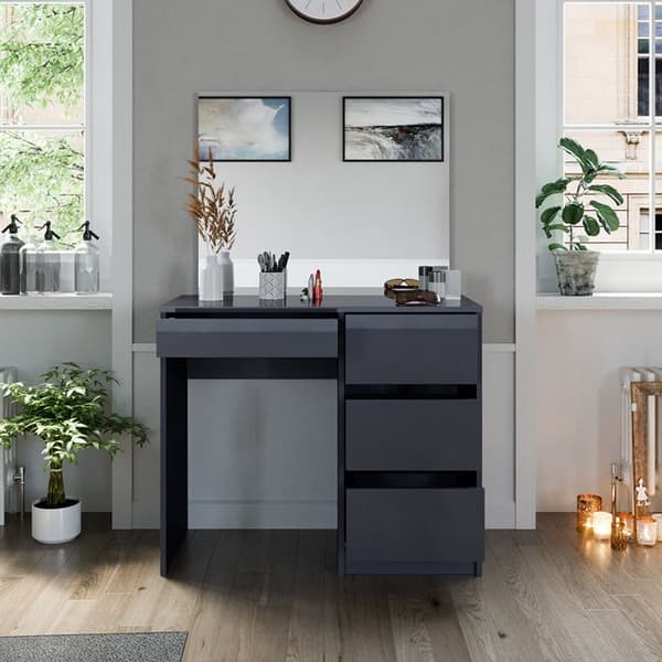 Sherry sminkbord, 90 cm med spegel, antracit, Vicco