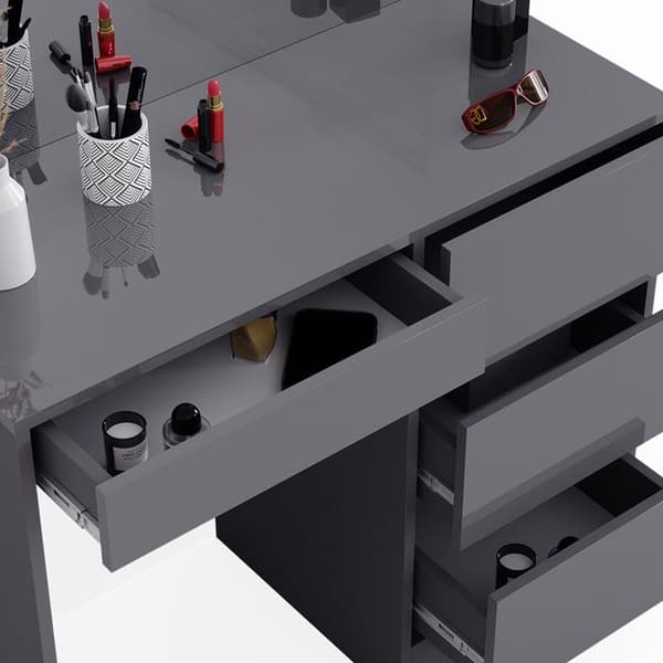 Sherry sminkbord, 90 cm med spegel, antracit, Vicco