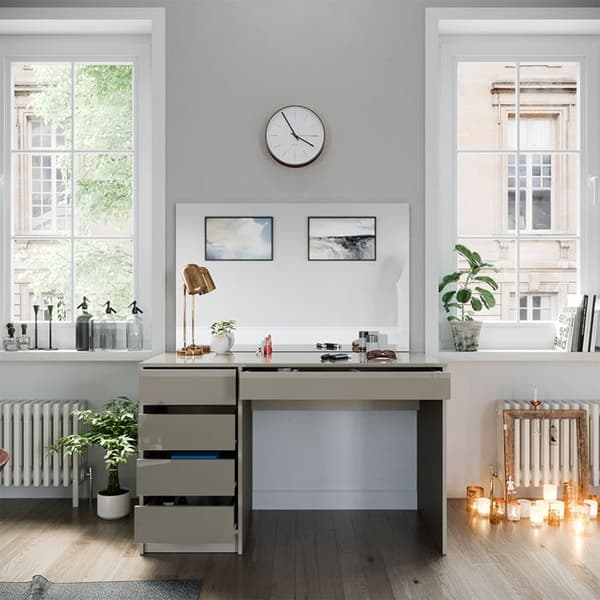 Sherry sminkbord, 120 cm med spegel, Greige, Vicco