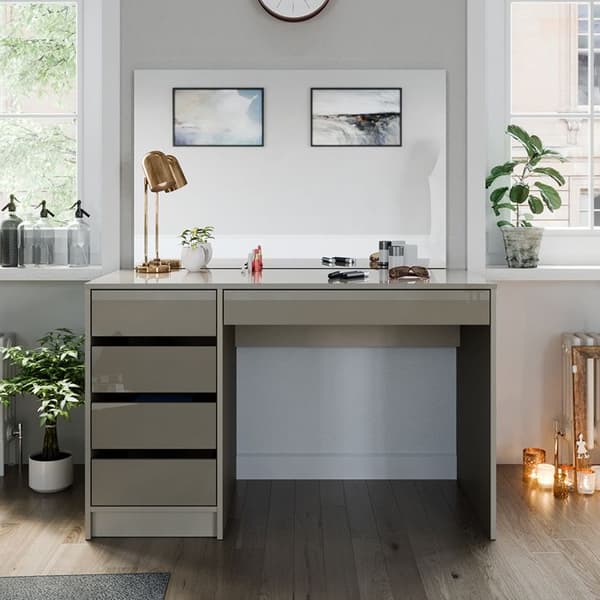 Sherry sminkbord, 120 cm med spegel, Greige, Vicco
