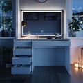 Miniatyrbild 5 av 6: Sherry sminkbord, 120 cm med LED-spegel, Vit/Guld, Vicco