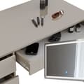 Miniatyrbild 6 av 6: Sherry sminkbord, 120 cm med LED-spegel och pall, Greige, Vicco