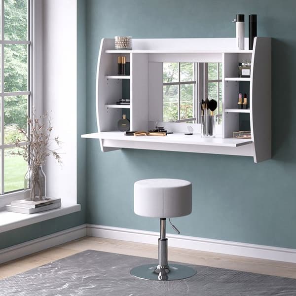 Max sminkbord, 110 cm med pall, Vit, Vicco