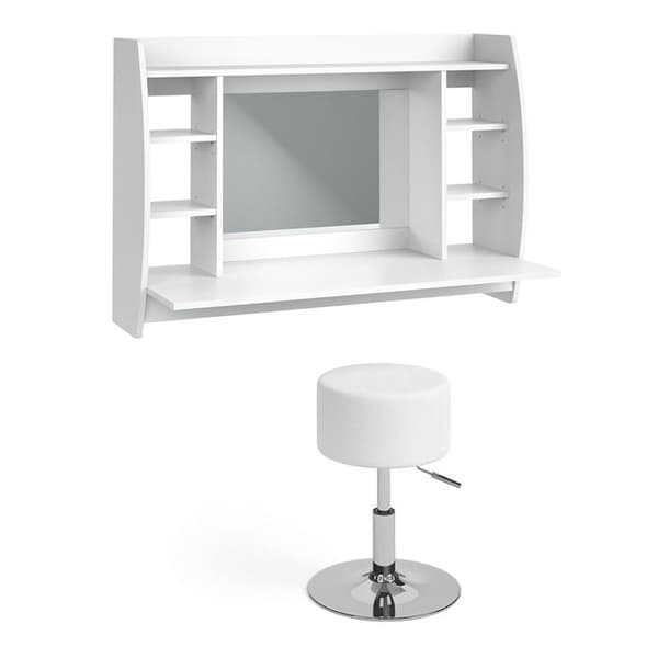 Max sminkbord, 110 cm med pall, Vit, Vicco