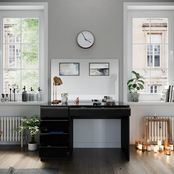 Sherry sminkbord, 120 cm, Svart, Vicco