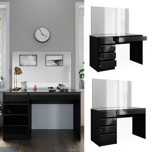 Sherry sminkbord, 120 cm, Svart, Vicco