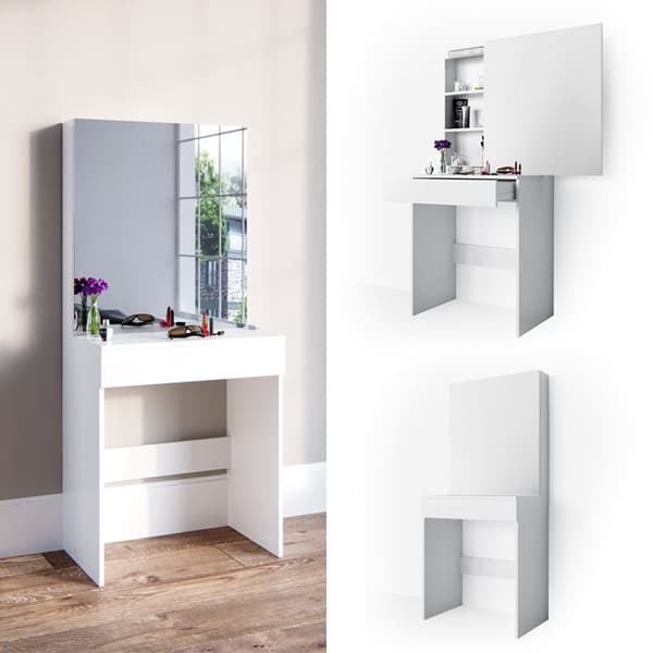 Melle Sminkbord, 68 cm, Vit, Vicco