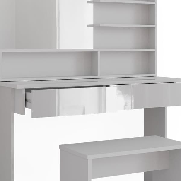 Azur sminkbord, 120 cm med bänk, Vit, Vicco