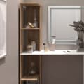 Miniatyrbild 5 av 6: Torntoalettbord, 122,2 cm med LED-spegel, Vit/Sonoma, Vicco