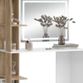 Miniatyrbild 6 av 6: Torntoalettbord, 122,2 cm med LED-spegel, Vit/Sonoma, Vicco