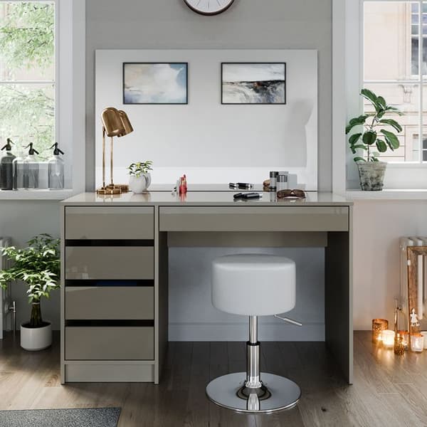 Sherry sminkbord, 120 cm med pall, Greige, Vicco
