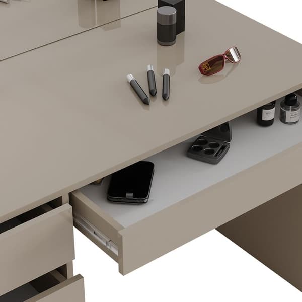 Sherry sminkbord, 120 cm med pall, Greige, Vicco