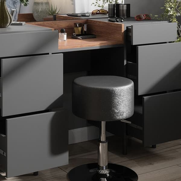 Anika sminkbord, 120 cm med pall, antracit, Vicco