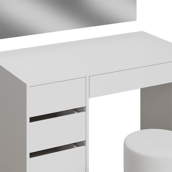 Thalia sminkbord, 100 cm med pall, Vit, Vicco