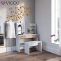 Miniatyrbild 4 av 4: VICCO sminkbord Charlotte White Sonoma med bänk