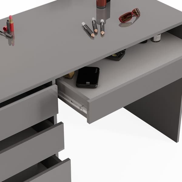 Vicco Sherry Sminkbord, Grå Högglans, 120 cm utan spegel