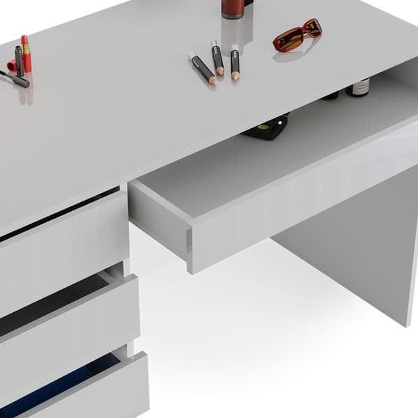 Vicco Sherry Sminkbord, Vit Högglans, 120 cm