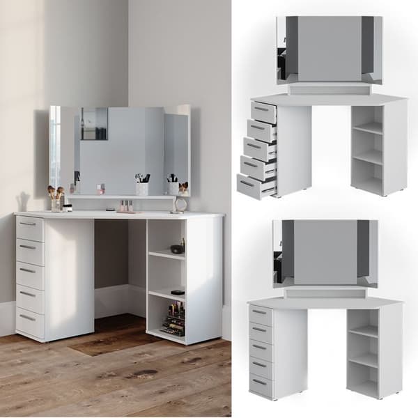 Vicco Sofia sminkbord, Vit, 128 cm