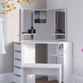 Miniatyrbild 5 av 5: Vicco Arielle sminkbord, Vit, 110 cm med bänk