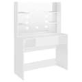 Miniatyrbild 2 av 2: Sminkbord med LED-belysning 100x40x135 cm MDF vit
