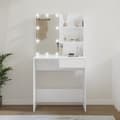 Miniatyrbild 1 av 2: Sminkbord med LED vit 74,5x40x141 cm