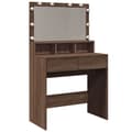Miniatyrbild 2 av 2: Sminkbord med LED brun ek 80x41x134,5 cm
