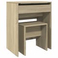 Miniatyrbild 2 av 2: Sminkbord med pall sonoma-ek 60x40x113,5 cm