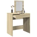 Miniatyrbild 1 av 2: Sminkbord med spegel sonoma-ek 73x46,5x120 cm
