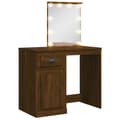 Miniatyrbild 2 av 2: Sminkbord med LED-lampor brun ek 90x42x132,5 cm