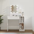 Miniatyrbild 1 av 2: Sminkbord med LED vit 86,5x35x136 cm