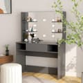 Miniatyrbild 1 av 2: Sminkbord med LED-belysning 100x40x135 cm MDF grå