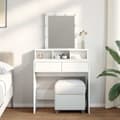 Miniatyrbild 2 av 2: Sminkbord med LED vit 80x41x144,5 cm