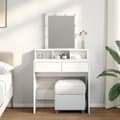 Miniatyrbild 1 av 2: Sminkbord med LED vit 80x41x144,5 cm