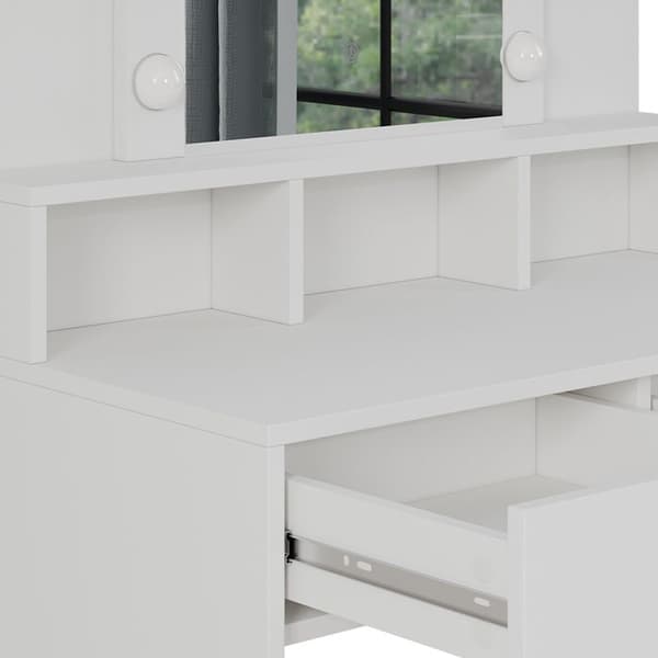 Vicco Taylor sminkbord, Vit, 80 cm med LED-belysning