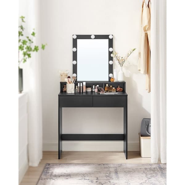 Rootz Sminkbord med spegel - Sminkbord - Dressing Station - LED-lampor - 120cm x 40cm x 75cm