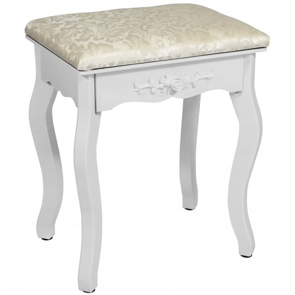 Elegant LED-belyst brudtoalett med pall - Vit, 75x45x140cm