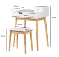 Miniatyrbild 4 av 4: Stilfull modern toalettbord med spegel och pall - Vit finish, 3 förvaringslådor
