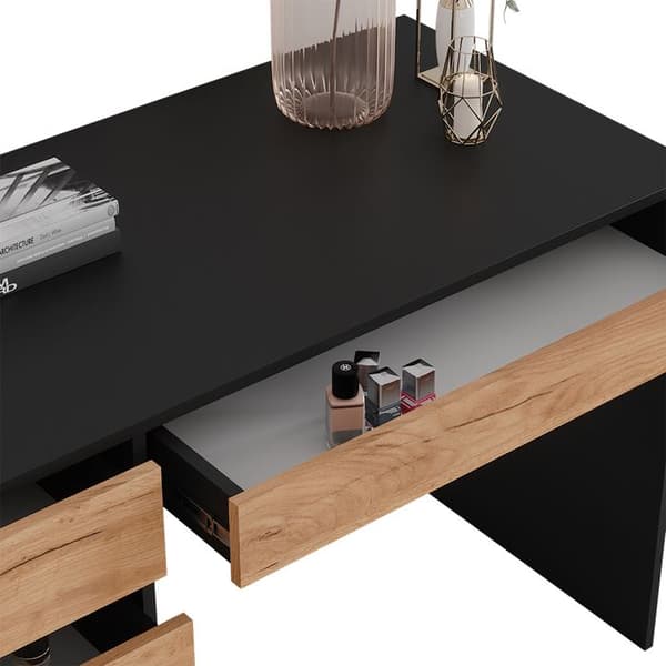 Sherry sminkbord, 55x75cm utan spegel, antracit/guld ek, Vicco