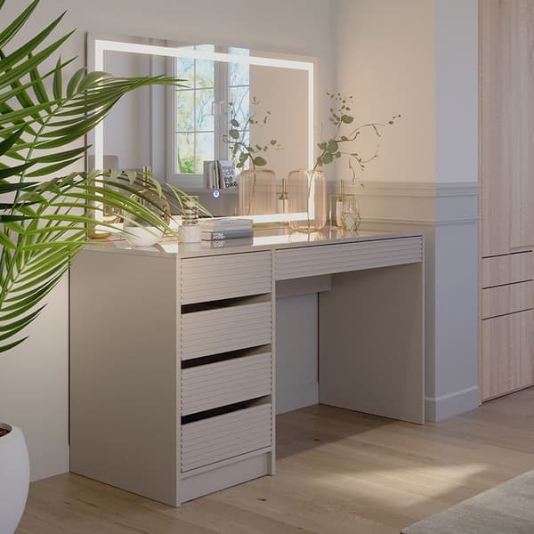 Sherry sminkbord, 120cm med LED-spegel, Cashmere, Vicco